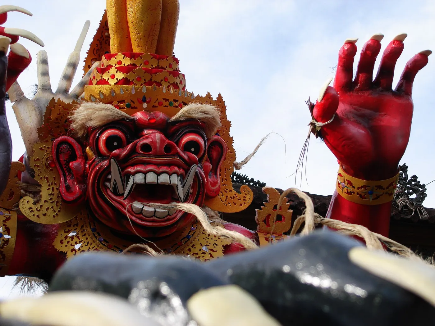 An ogoh-ogoh demon figure made for the parade on the eve of Nyepi