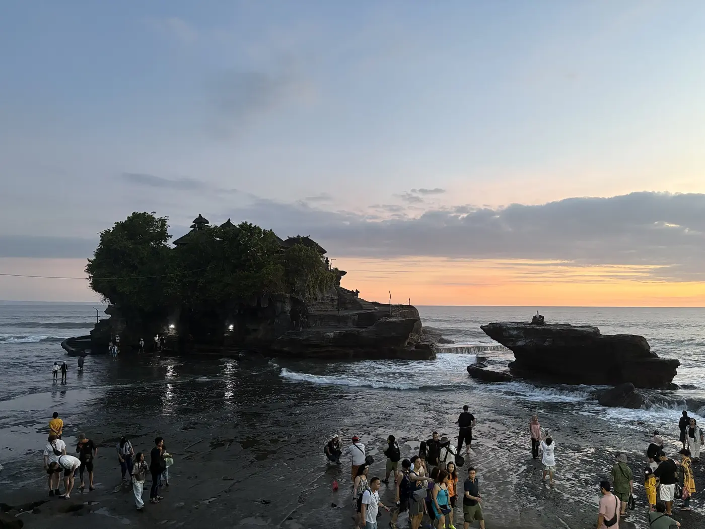 Tanah Lot sea temple at sunset