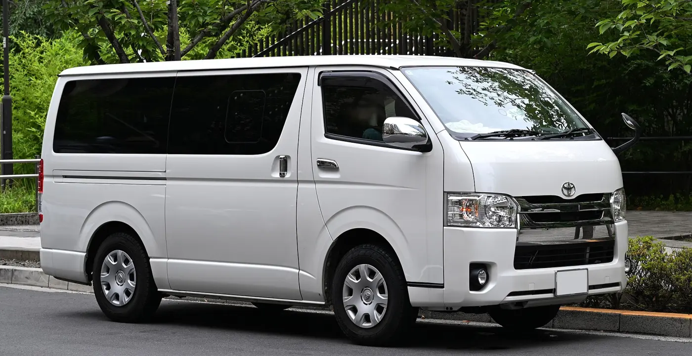 Toyota Hiace van, high-roof, side view